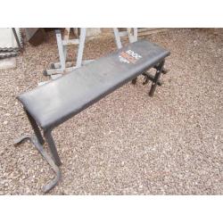 Bench, bars and 47kg of iron weights, ideal for outside CHEAP