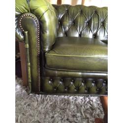CHESTERFIELD 3 seater sofas x2