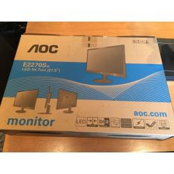 AOC 21.5" Led Widescreen Monitor Brand New