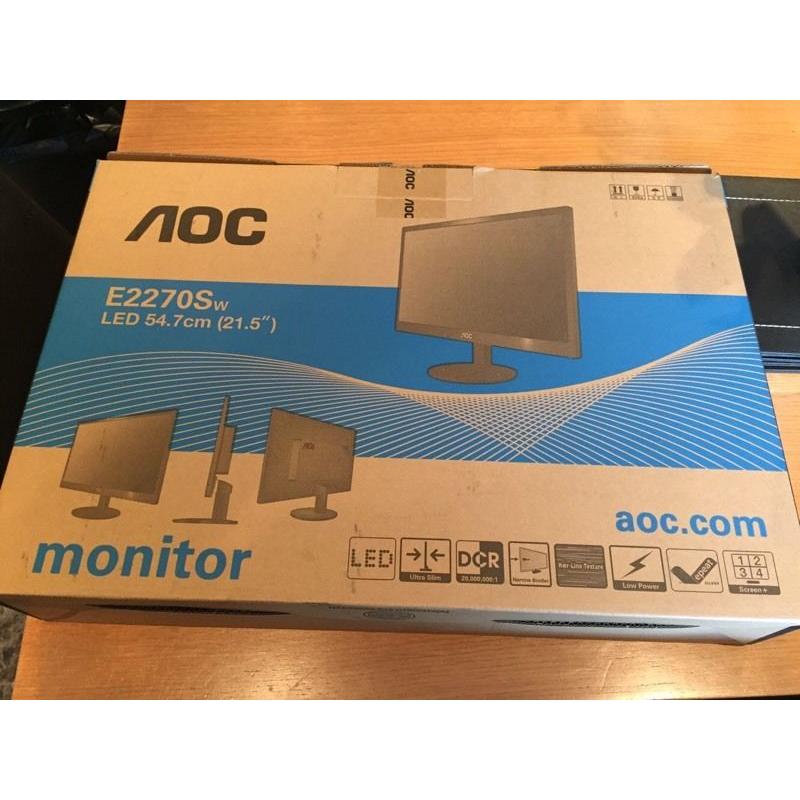 AOC 21.5" Led Widescreen Monitor Brand New