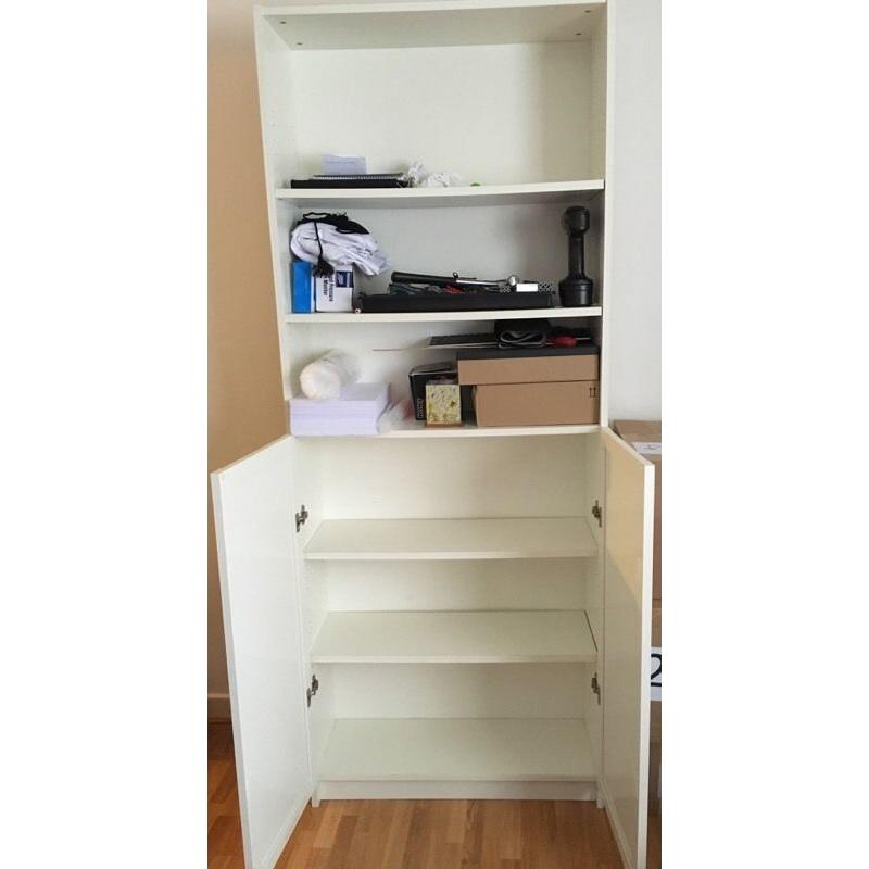 Bookcase, white, 80x28x202 cm