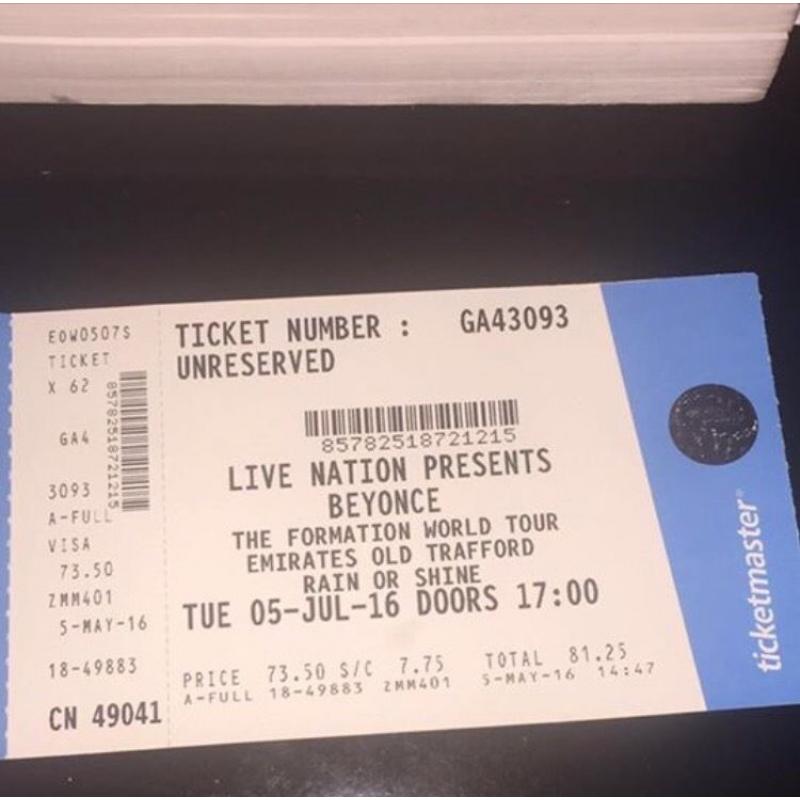 x1 Standing ticket - Beyoncé - Manchester 5th July!!