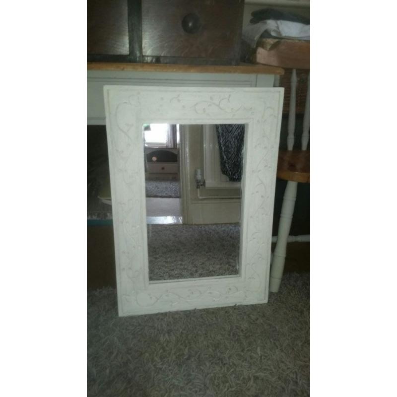 Large solid wood decorative carved mirror