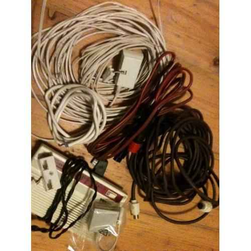 A variety of various IT cables, an (old) modem ...