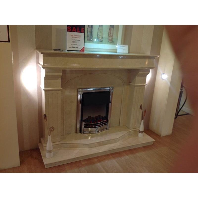 Ex Display Westminster Fireplace In Crema Marfil Marble