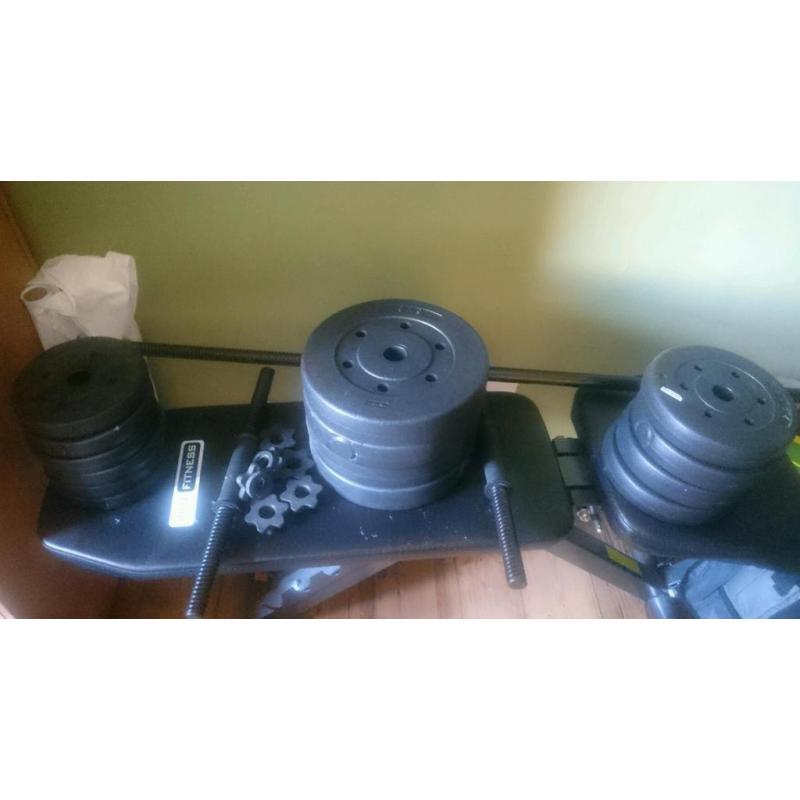 Weights and bench for sale
