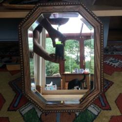 Antique oak mirror
