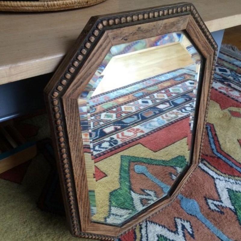 Antique oak mirror