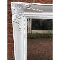 Large French - Ornate - Rococo White Mirror - White French Mirror - Stunning Design - Bevelle Edged