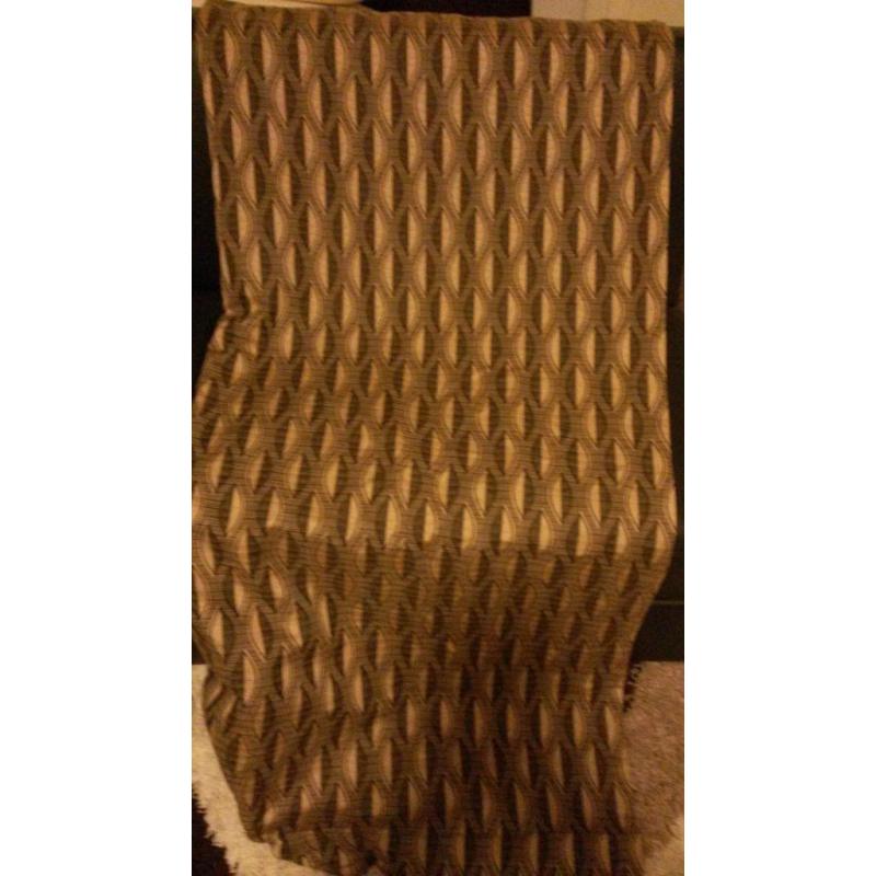 As new brown and beige curtain size length 203 cm width 144 cm