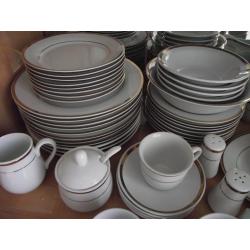ROYAL COLLECTION... WHITE CHINA TRIMMED IN GOLD...