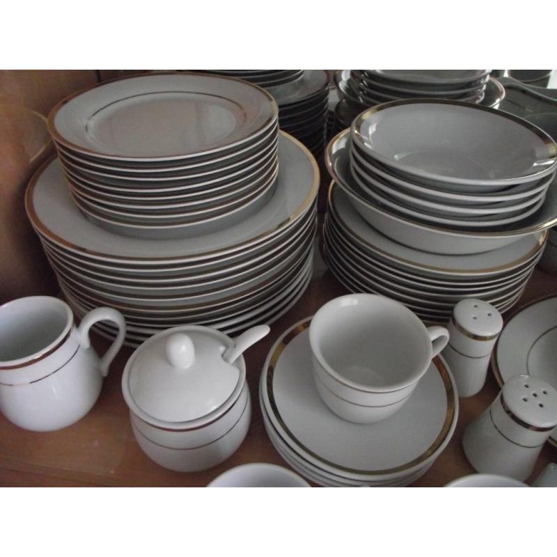 ROYAL COLLECTION... WHITE CHINA TRIMMED IN GOLD...
