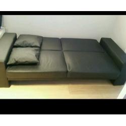 Faux leather sofa bed