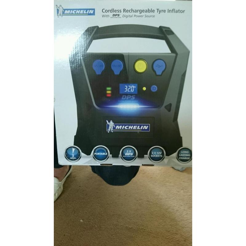 Michelin cordless rechargeable Tyler inflator with DPS (digital power source)