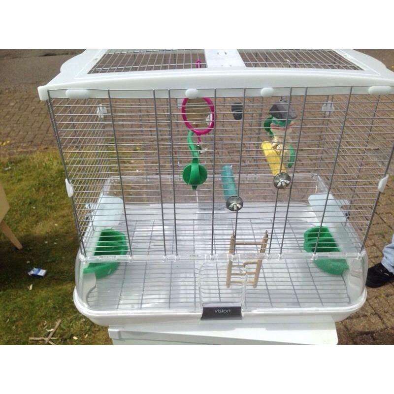 Vision bird cage with accessories