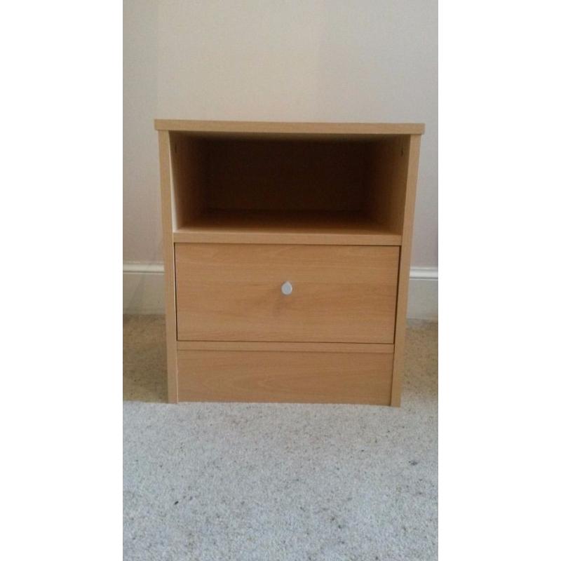 Bedside Chest/ Cabinet/ Table/ Nightstand - Beech