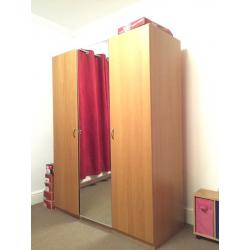 Ikea Wardrobe Oak Effect 3 Door, 1/2 door