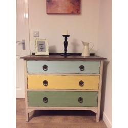 Delightful vintage solid upcycled chest of drawers