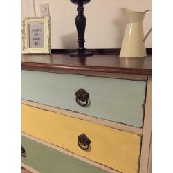 Delightful vintage solid upcycled chest of drawers