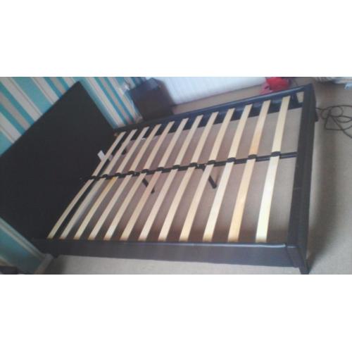 Faux leather double bed