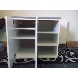 kitchen base units x 2 in white
