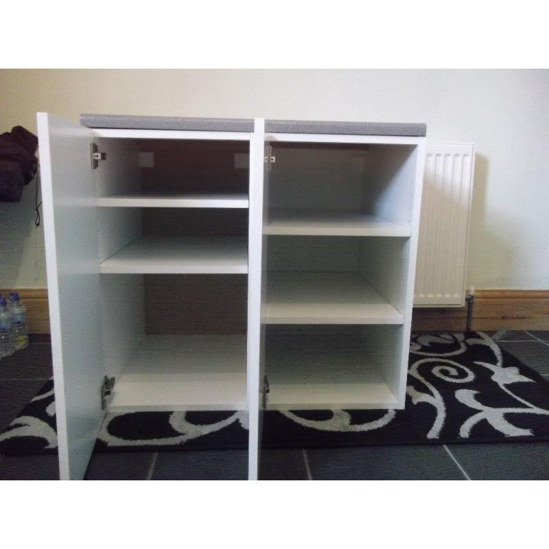 kitchen base units x 2 in white