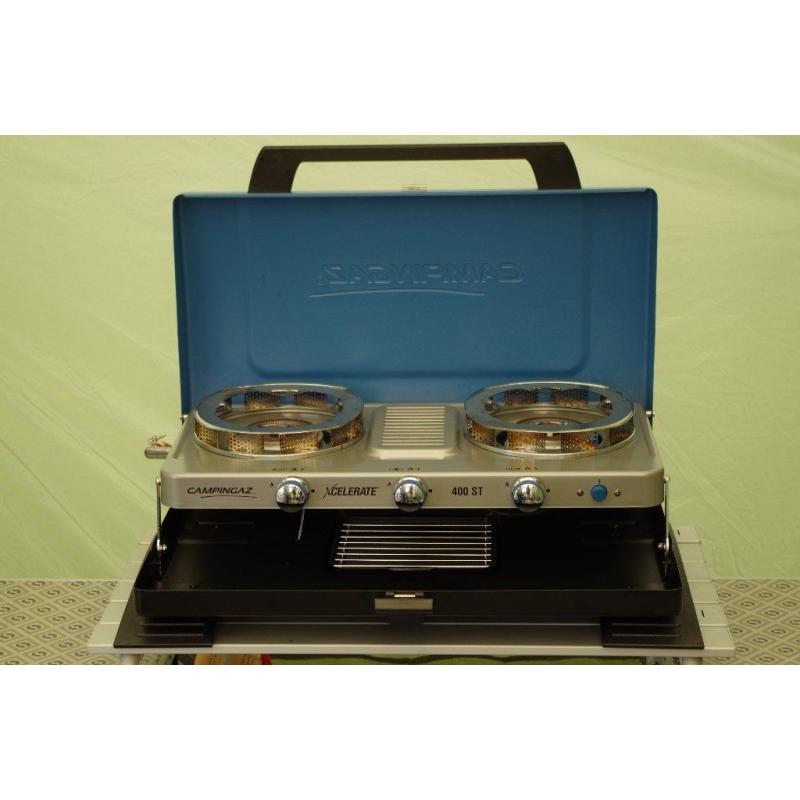 Campingaz Xcelerate 400ST double burner stove with grill and gas