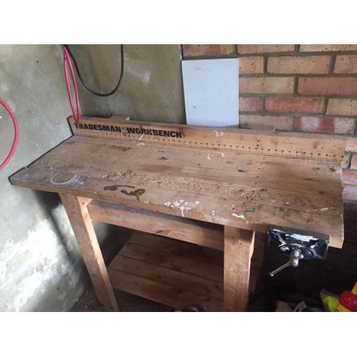 Wooden work bench