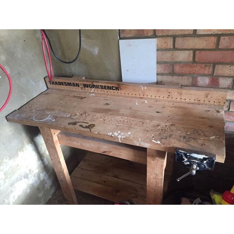 Wooden work bench