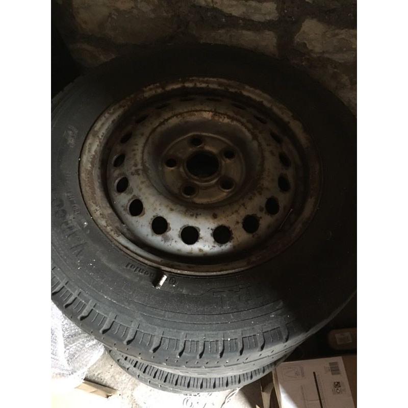 T4 transporter steel wheels with tires