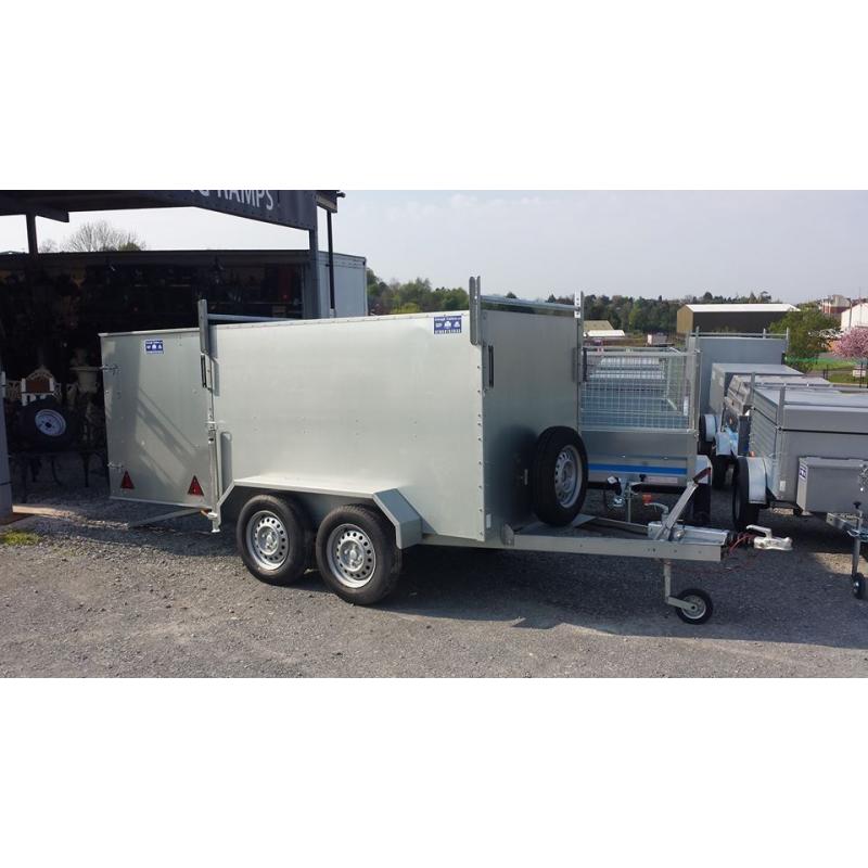New galvanised 7x4x4 twin wheel box trailer with brakes, great trailer for driving instructor school