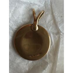 Art Deco Welsh Rose and Yellow Gold Pendant.
