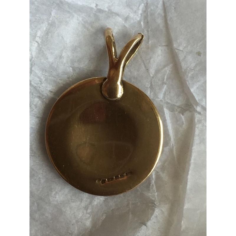 Art Deco Welsh Rose and Yellow Gold Pendant.