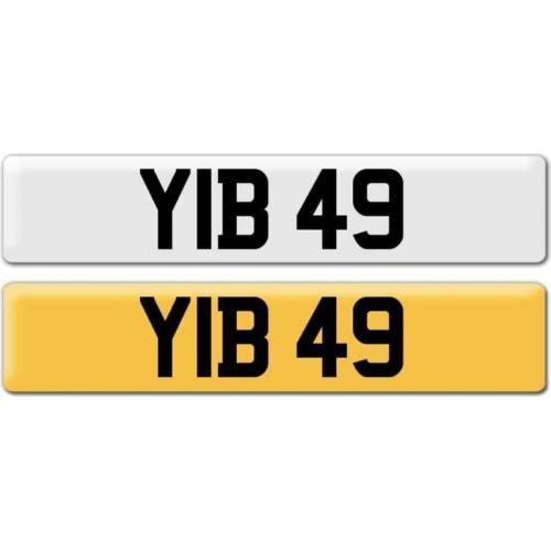 YIB 49 Dateless Personalised Cherished Number Plate Audi BMW M3 Ford VW Mercedes Ferrari