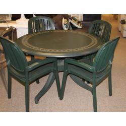 Green Garden Table and four chairs