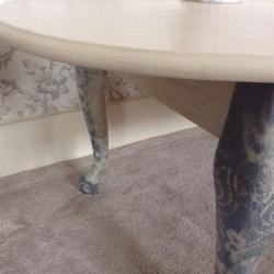 Cream /grey hand painted coffee table plus small lamp table