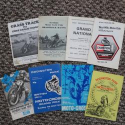 Moto Cross and Grass Track Programmes from 1970s
