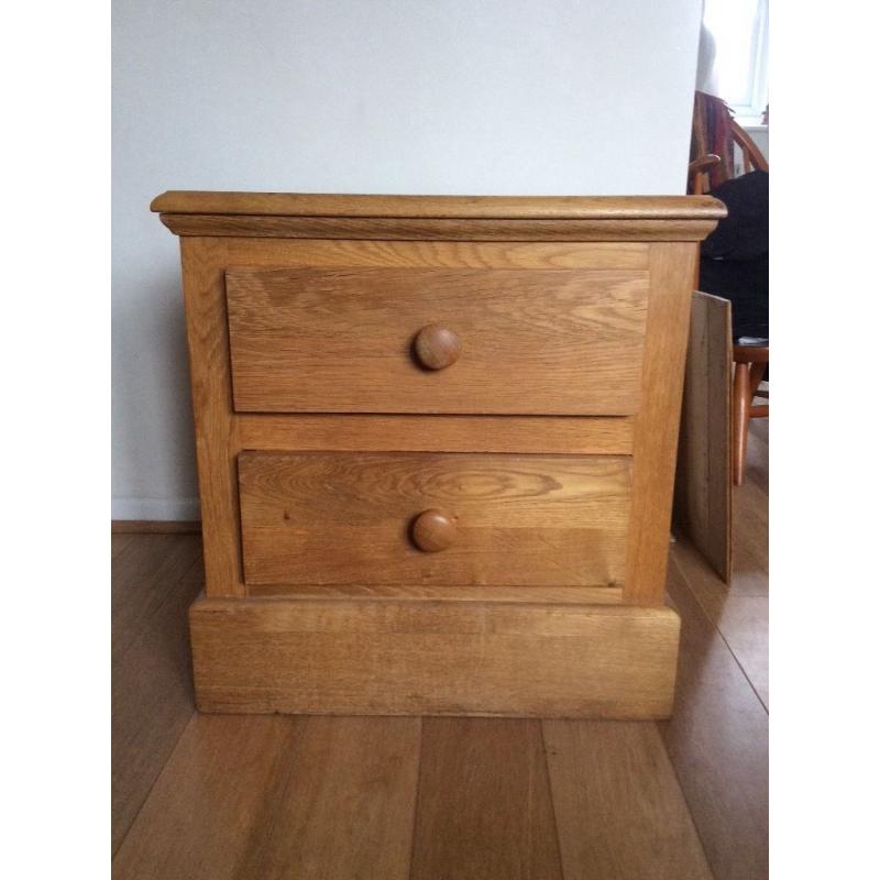 Solid Oak Bedside Table / Drawers