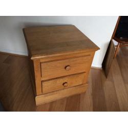 Solid Oak Bedside Table / Drawers