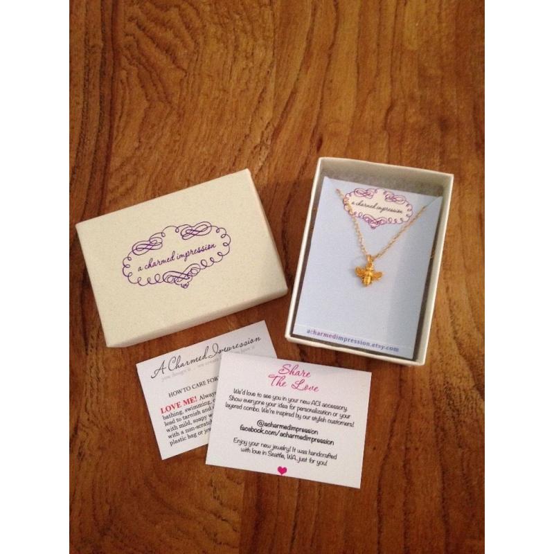 14ct Gold Honeybee Necklace