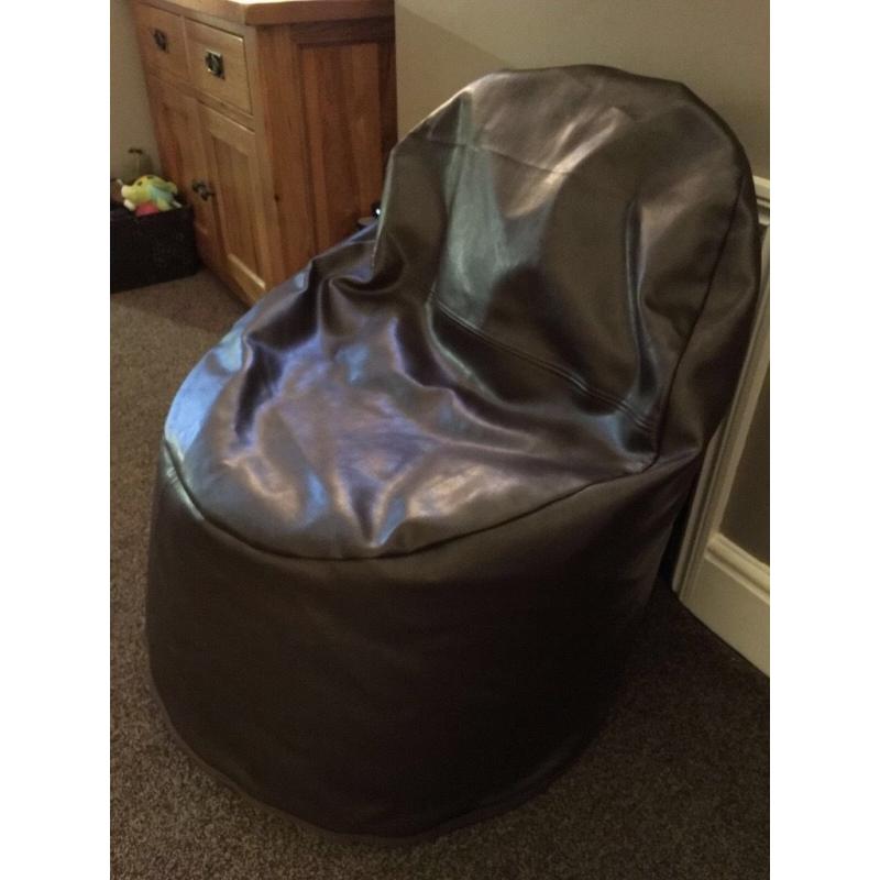 Next brown leather beanbag chair