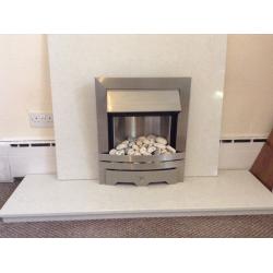Solid marble back plate and hearth