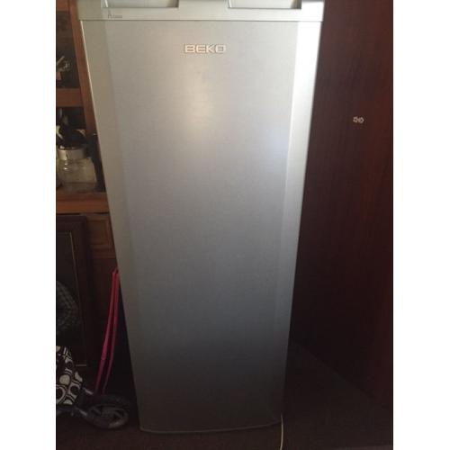 Silver larder fridge