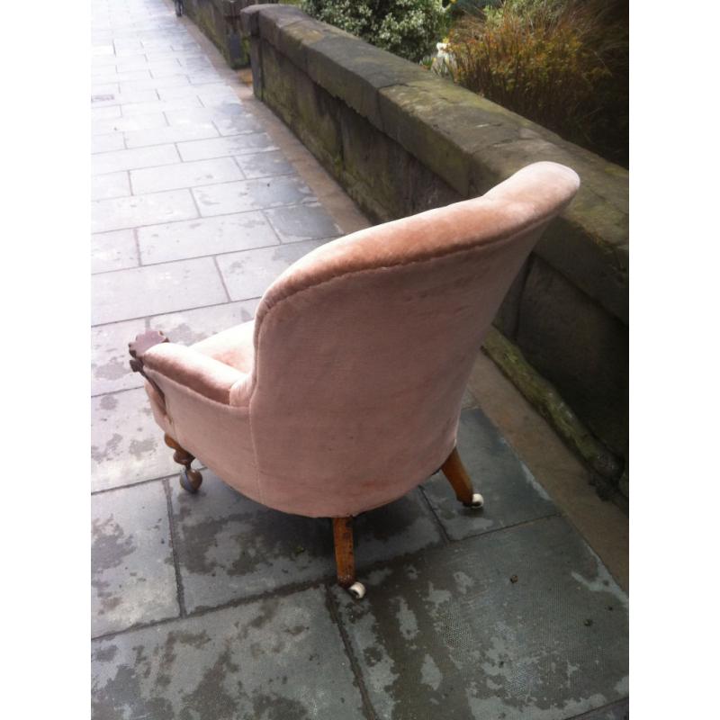 Button Back Armchair with Tulip Carved Arm Rests feel free to view free local delivery