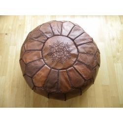 100% GENUINE MOROCCAN LEATHER POUFFE HANDCRAFTED LEATHER POUFFE