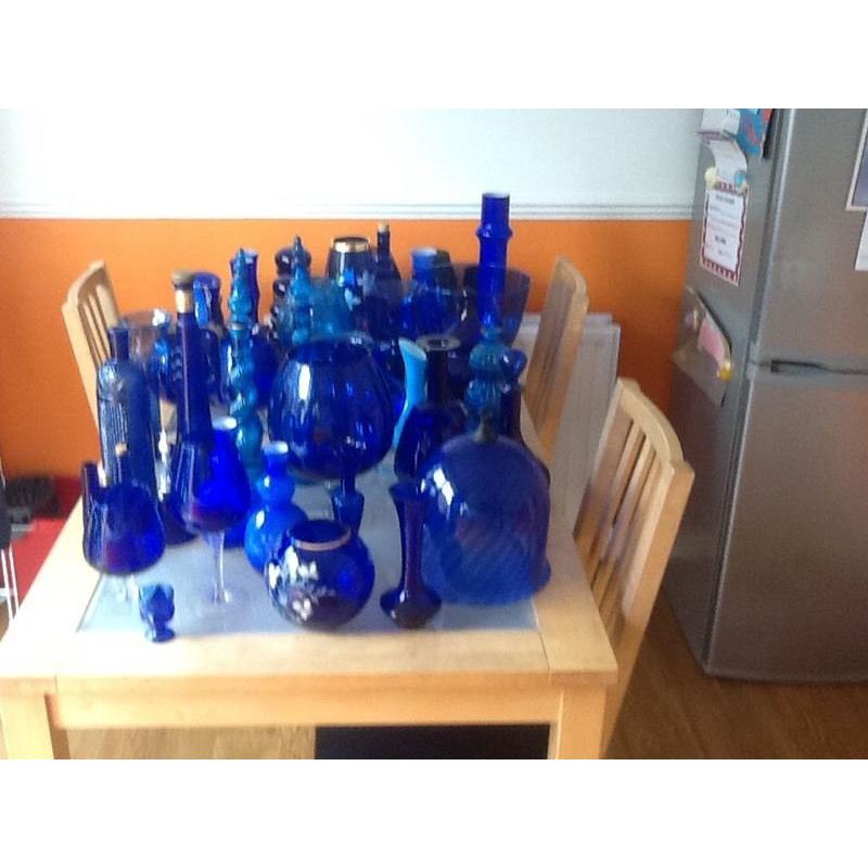 25 years collection of blue glass for sale