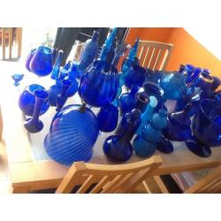 25 years collection of blue glass for sale