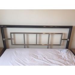 Modern Pristine Double Bed, Matching Bed Side Drawers, Matching Chest of Drawers and Table Lamps