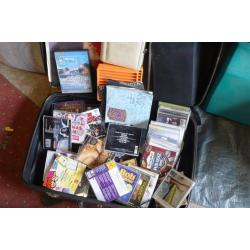 CAR BOOT. JOB LOT. cd:s. records, cd cases. cd stands. plus suitcase