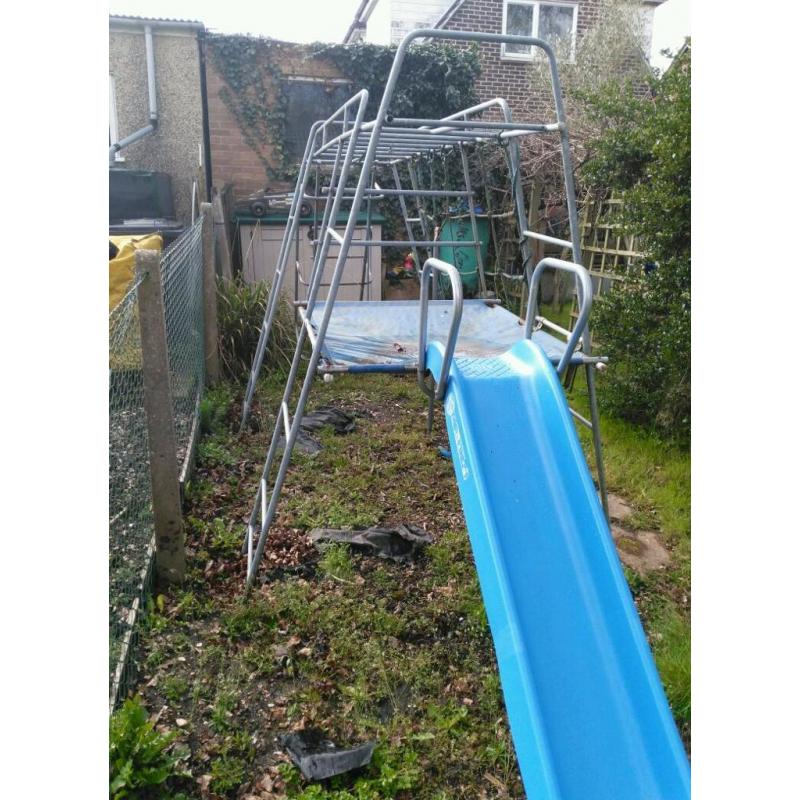 Outside children's climbing frame